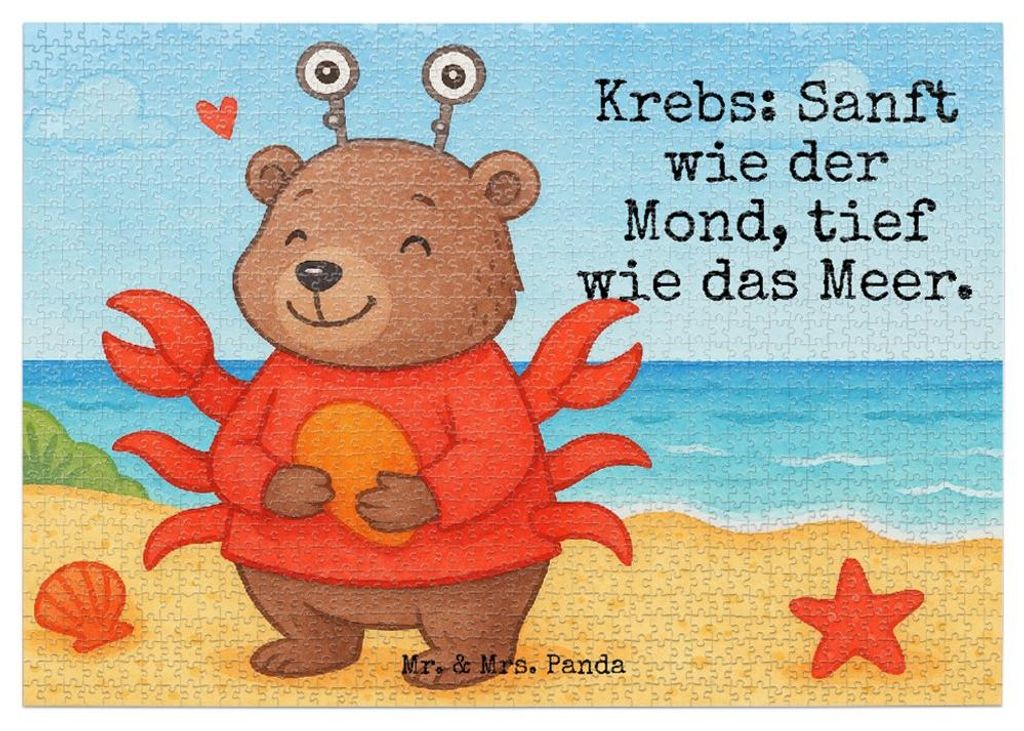 Mr. & Mrs. Panda Puzzle Krebs Astrologie Design 1500 Teile - Weiß - Geschenk, 1000, Sternzeichen, Tierkreiszeichen, Puzzlespiel, 2000, 500, Geburt...