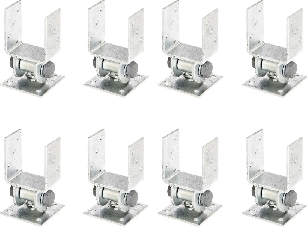 Alberts 8 x Pfostenträger, bewegliches Oberteil, zum Aufschrauben, 91 mm, feuerverzinkt