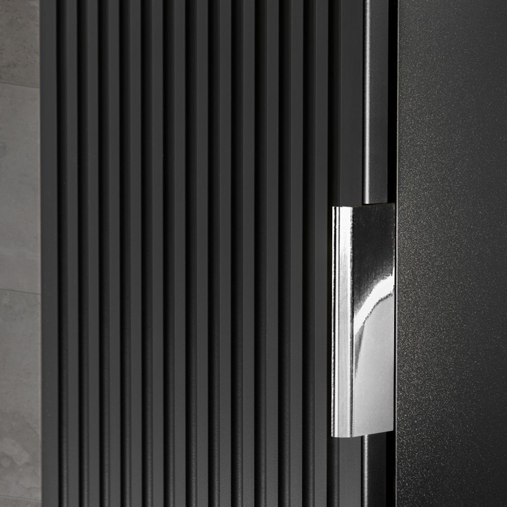 Badmöbel Hochschrank 1-türig ADELAIDE-56-BLACK  in matt Produktbild 3