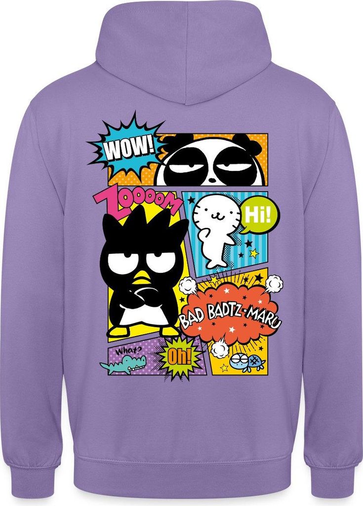 Spreadshirt Bad Badtz-Maru Mit Freunden Im Comic Stil Uni Hoodie, XXL, Lavendel