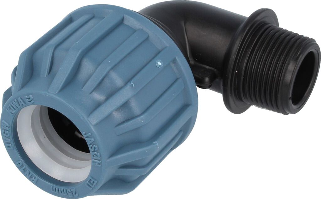 Jason PP-Klemmverbinder 90° Winkel mit AG Ø 25 mm x 1/2 Zoll - DVGW zugelassen