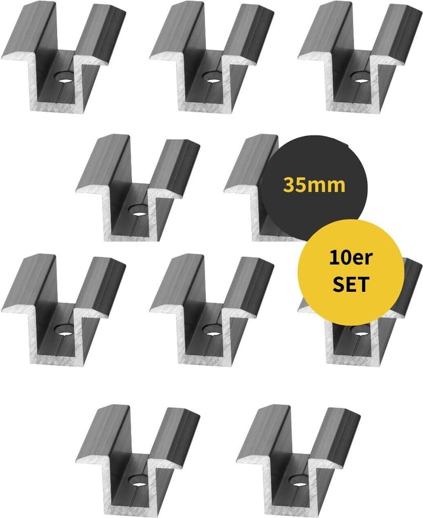 10x Photovoltaik ALU Mittelklemme Solarmodul Solarpaneele Produktbild 