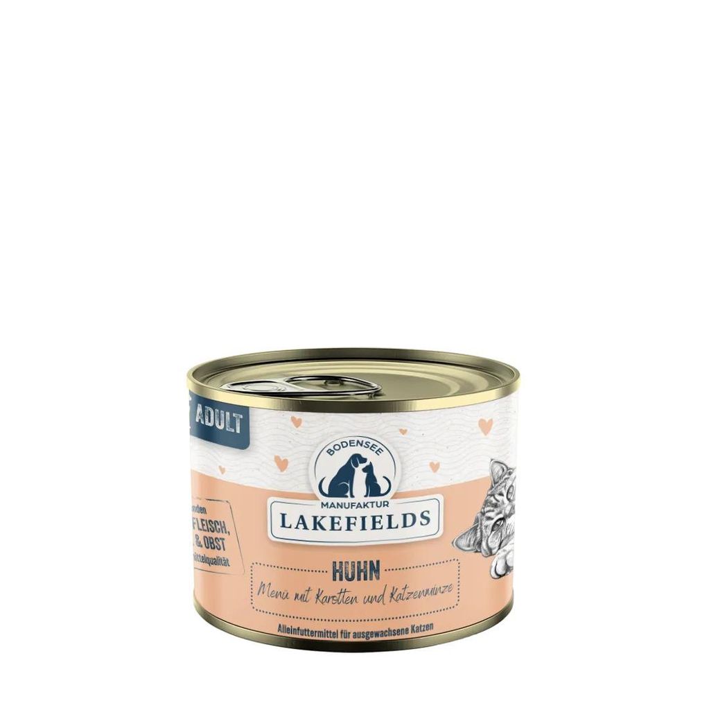 Lakefields Nassfutter Katzenfutter für Katzen Menü Huhn mit Karotte und Fenchel