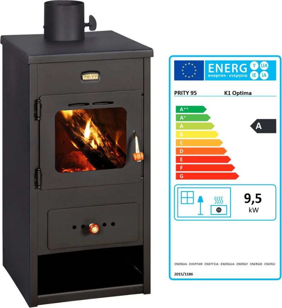 - Prity Optima Kaminofen 9,5 kW Holzofen - Holzheizung für Produktbild 