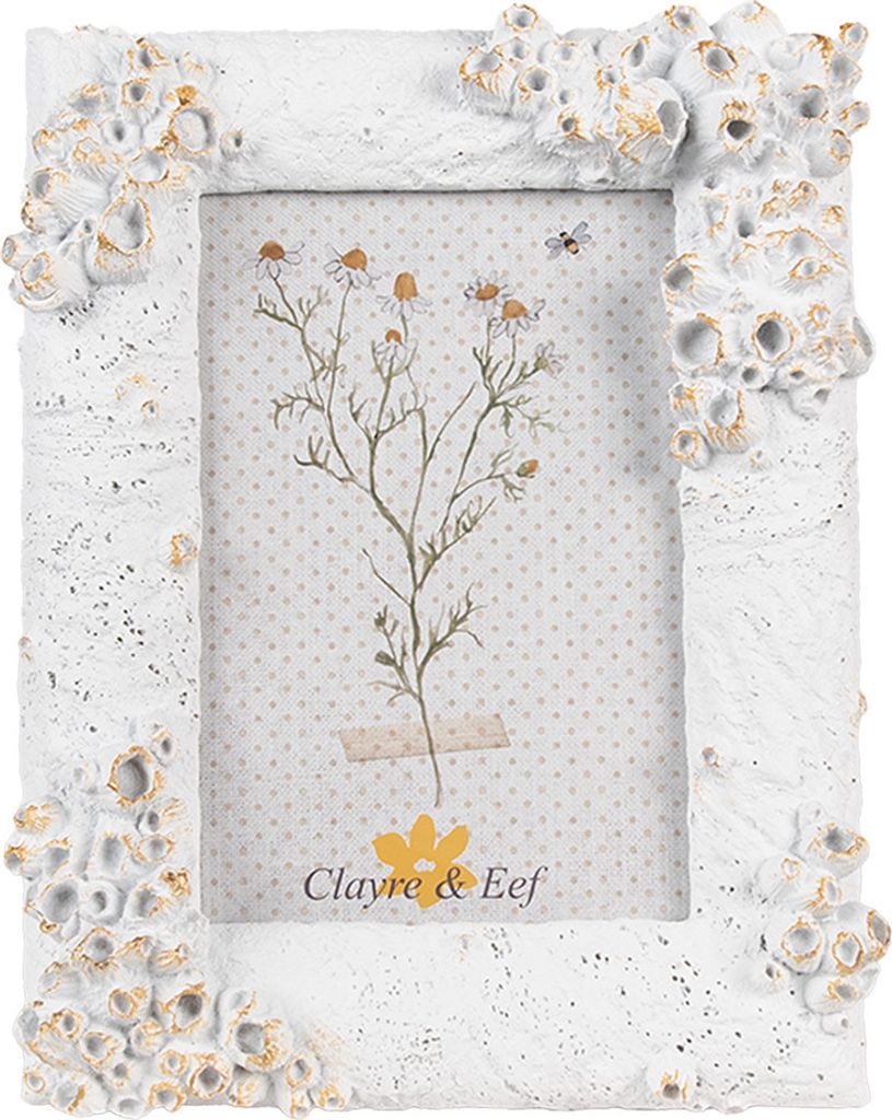 Clayre & Eef Bilderrahmen 10x15 cm Weiß Polyresin