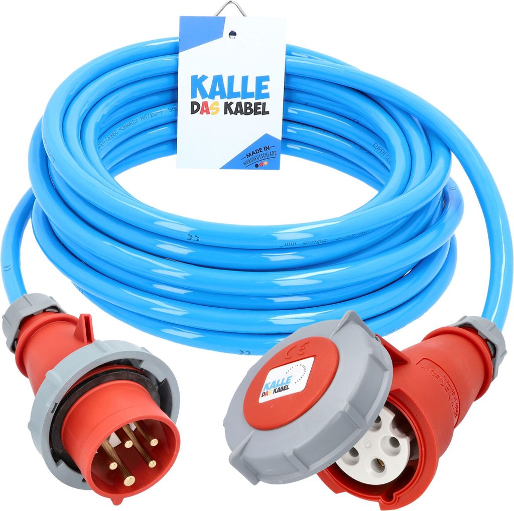 Kalle Verlängerungskabel CEE 400V 16A 2,5mm² Extreme Blau Aquasafe IP67 5 Meter