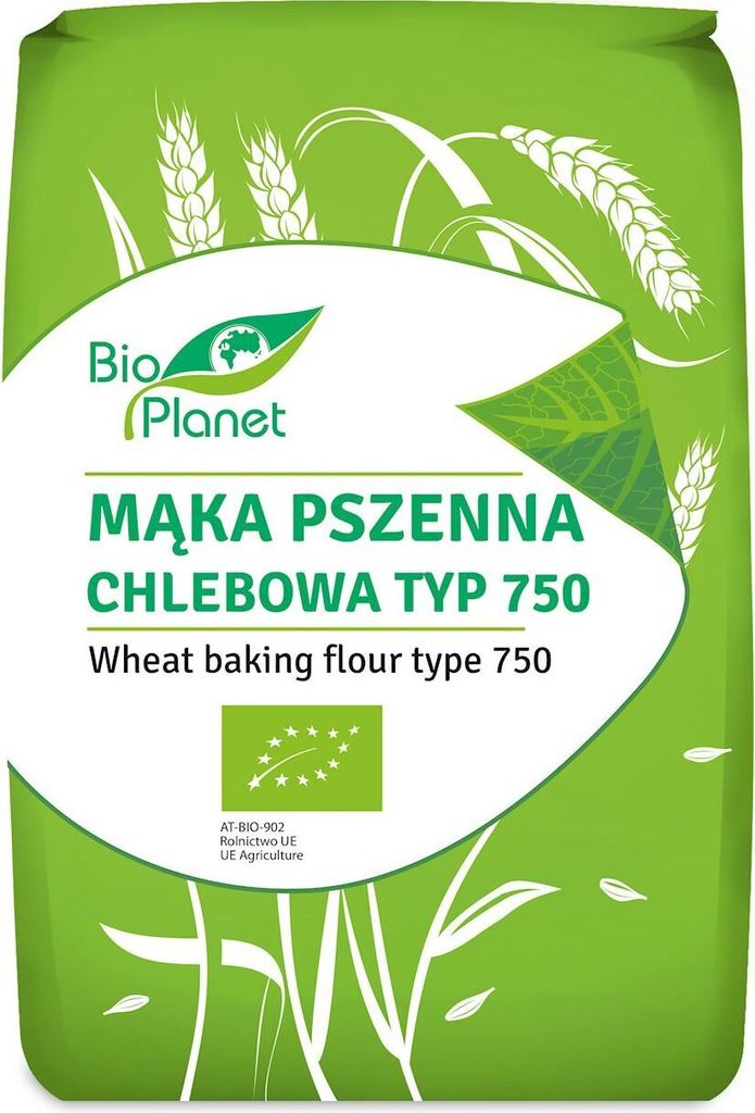 A bag of wheat flour with wheat stalks depicted.