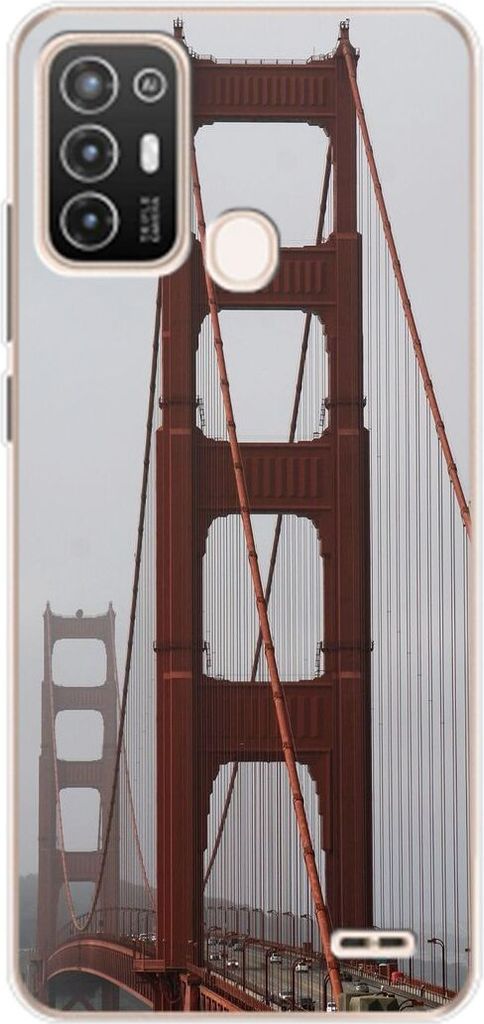 König Design Hülle kompatibel mit ZTE Blade A52 Kunststoff Soft Handyhülle - Handy Case Golden Gate Bridge