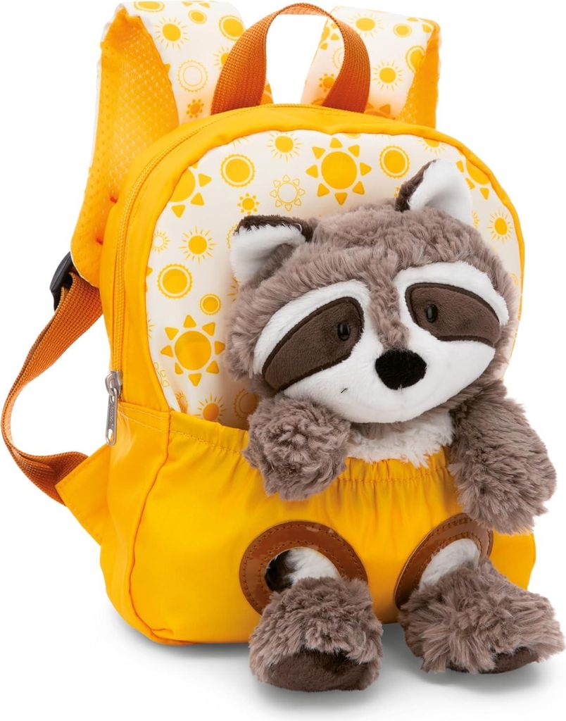 NICI Rucksack mit Waschbär Plüschtier