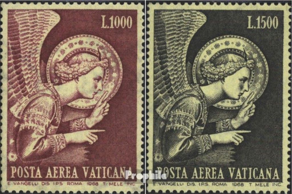 Briefmarken Vatikanstadt 1968 Mi 536-537 (kompl.Ausgabe) gestempelt Flugpost