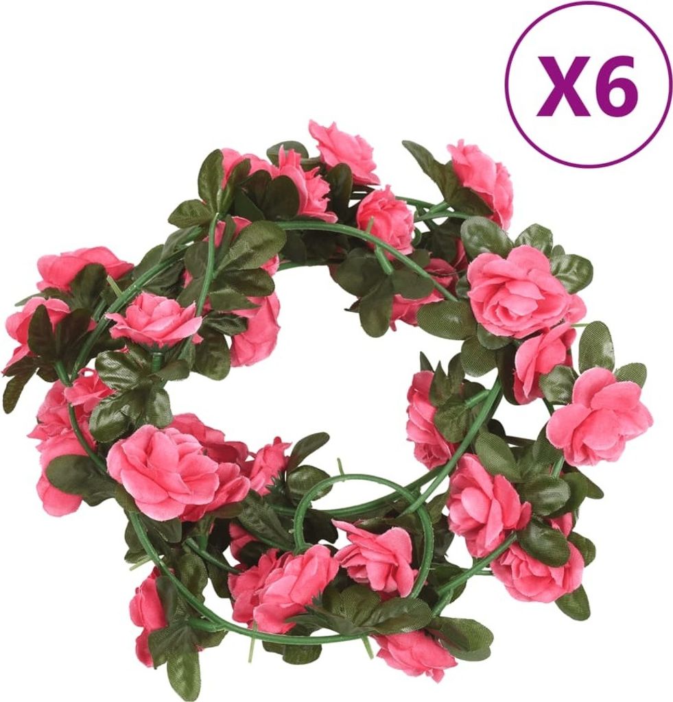Blumengirlanden Blumen 6 Stk. Rosa 240 cm