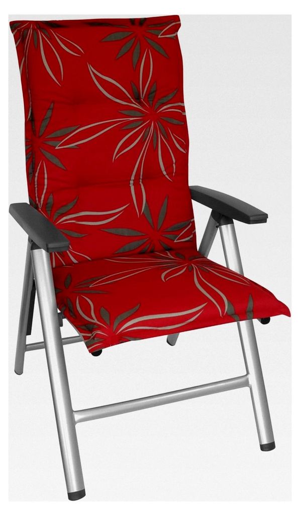 Hochlehner Auflage Naxos für Gartenstühle 118x49 cm (Blume Rot)