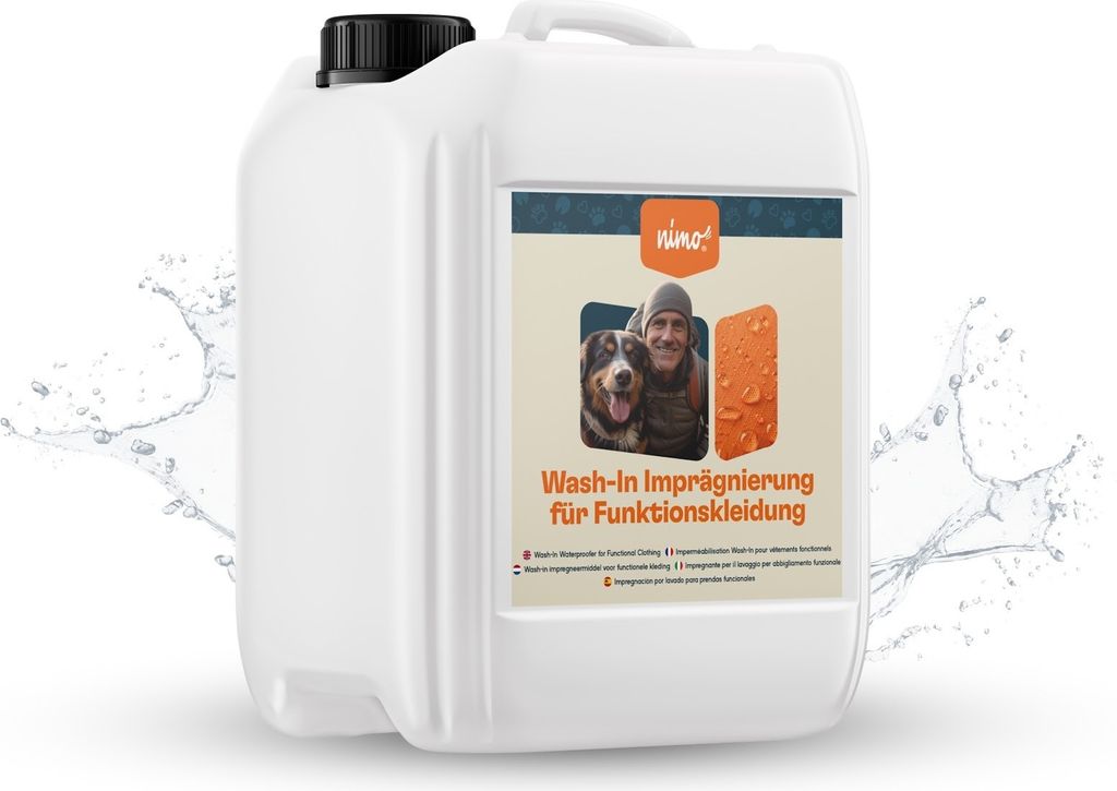nimo Wash-In Imprägnierung für Funktionskleidung | Imprägnierung gegen Regen & Schmutz für die Waschmaschine | wasserabweisende Outdoor Kleid...