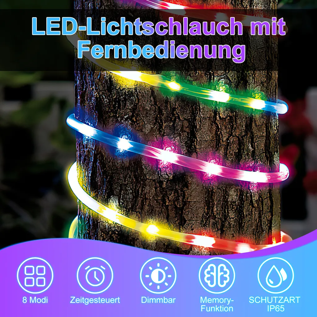 Corda Luminosa LED USB 5 Metri Con 50 LED, Telecomando E Timer, 16 Colori E 4 Modalità, IP65 Impermeabile Per Interni/Esterni, Decorazioni Natale, Matrimoni, Feste