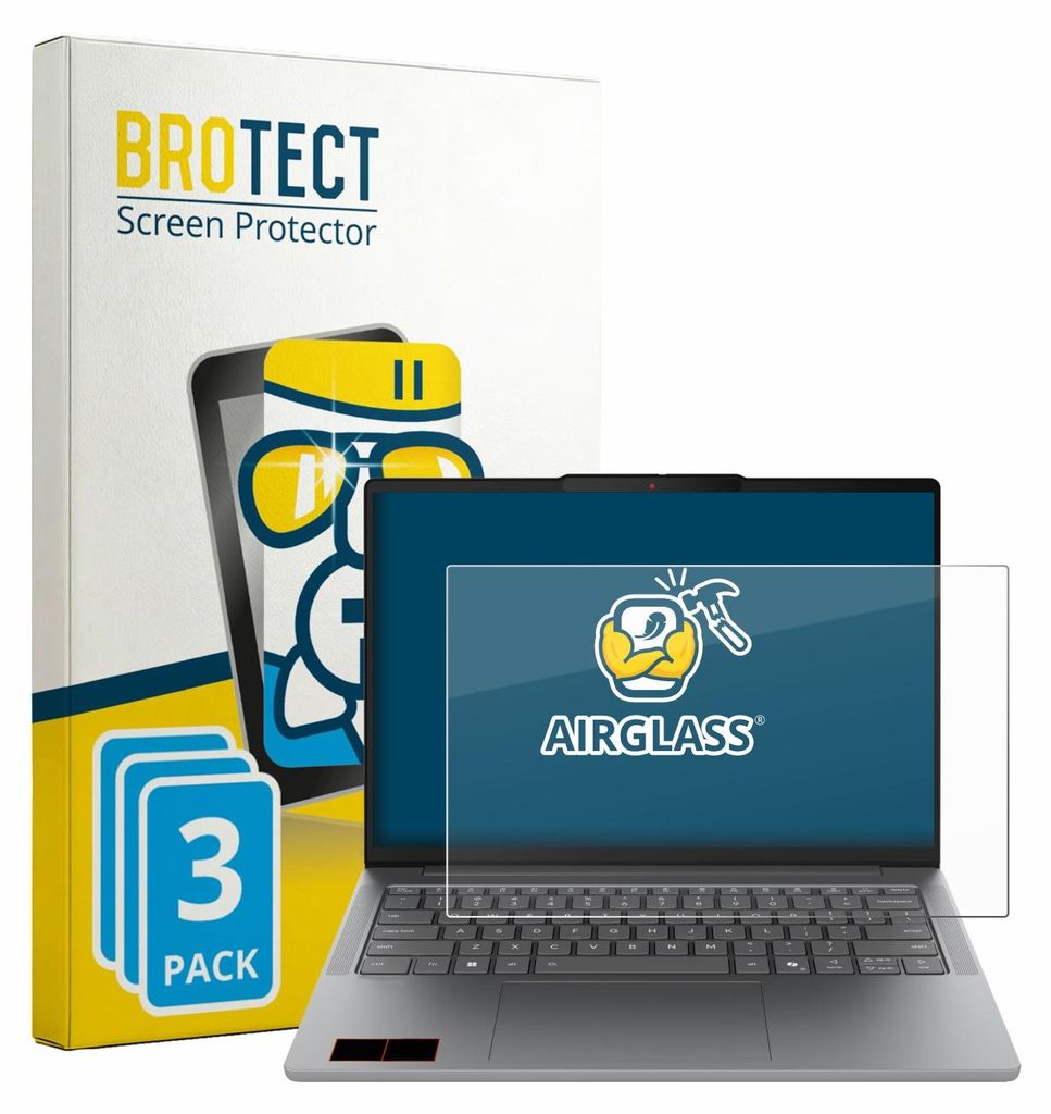 3x BROTECT Schutzglas für Lenovo IdeaPad Slim 5i Gen 11 14" Schutzfolie Panzer Folie Glas Display Schutz klar