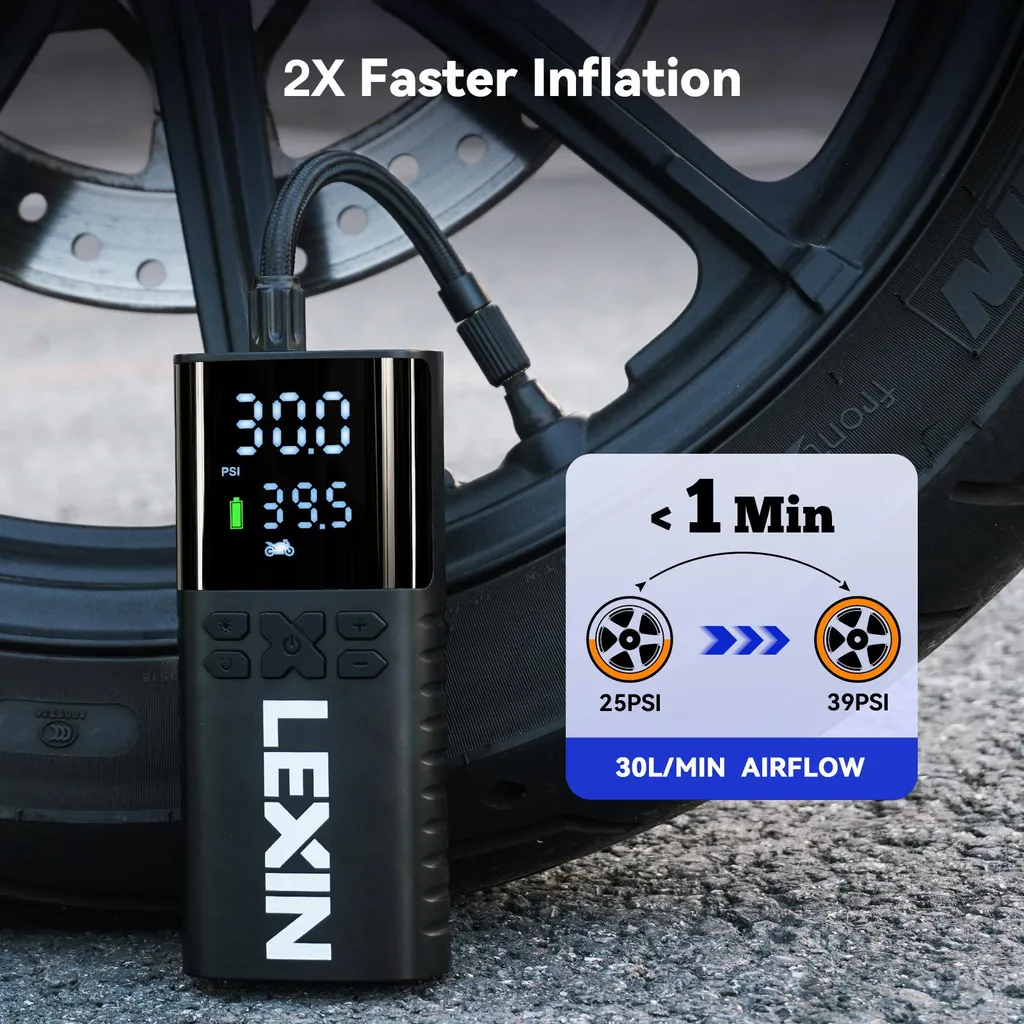 Pompe de gonflage intelligente 150PSI LEXIN P4 avec batterie intégrée - 4