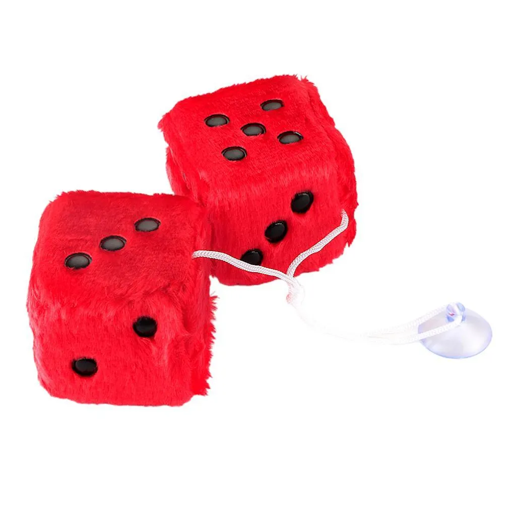 Dadi in Peluche per Auto e Casa | Set 2 Pezzi con Ventosa e Punti