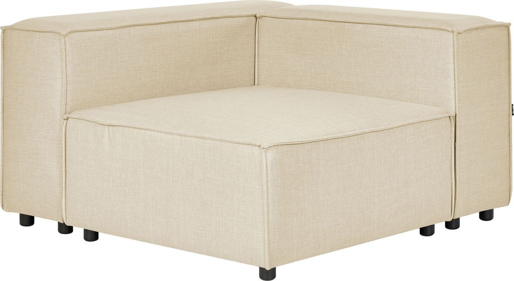 BELIANI Ecksessel Beige Leinen 1-Sitzer Modulsessel mit Niedriger Rückenlehne Wohnzimmermöbel Modern Skandi Wohnzimmer Salon Ausstattung Sitzmöbel