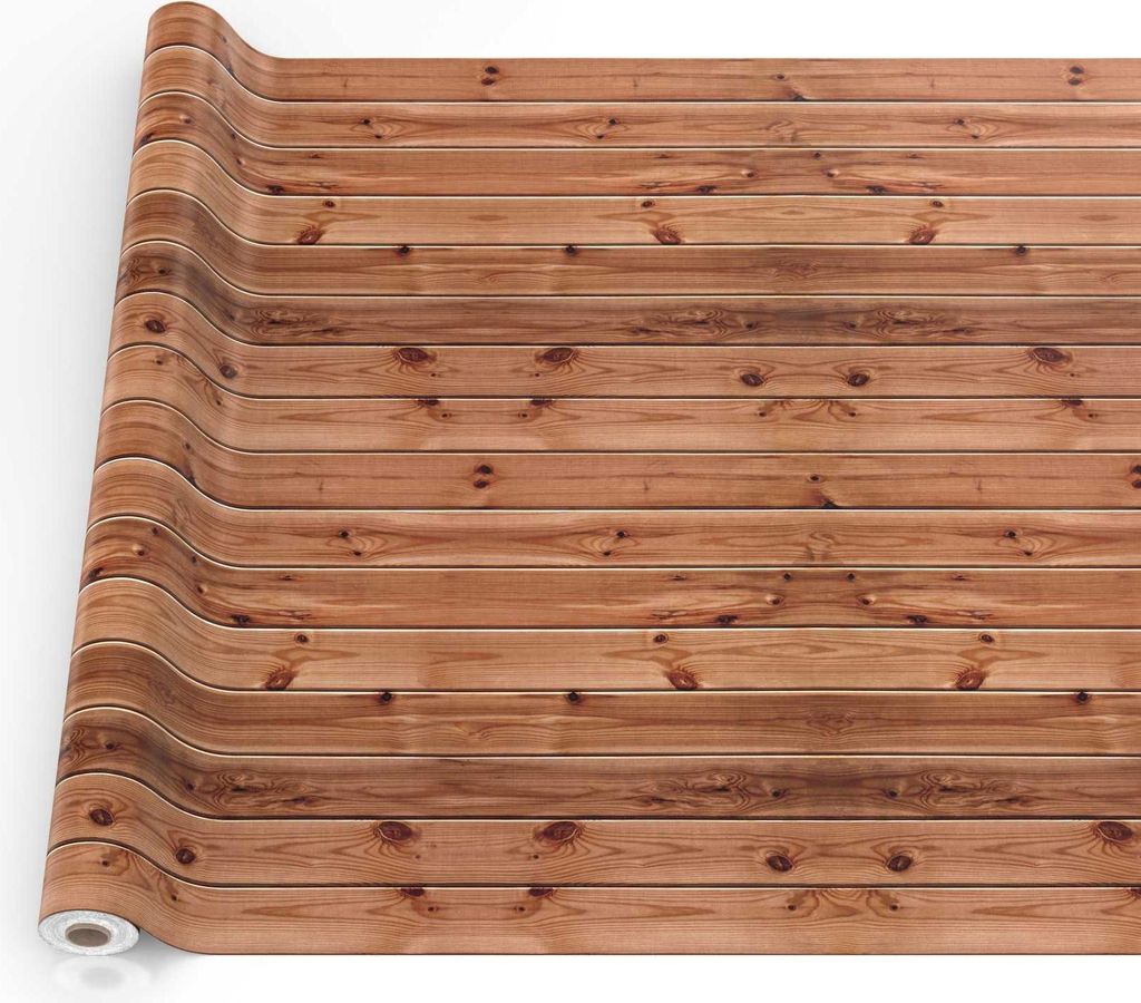 Tischdecke Holz aus Textil mit Exclusiven Motiven wasserabweisend Tischtuch Tischwäsche Aquarell Braun Breite 140cm Länge 1000cm mit Schnittkante