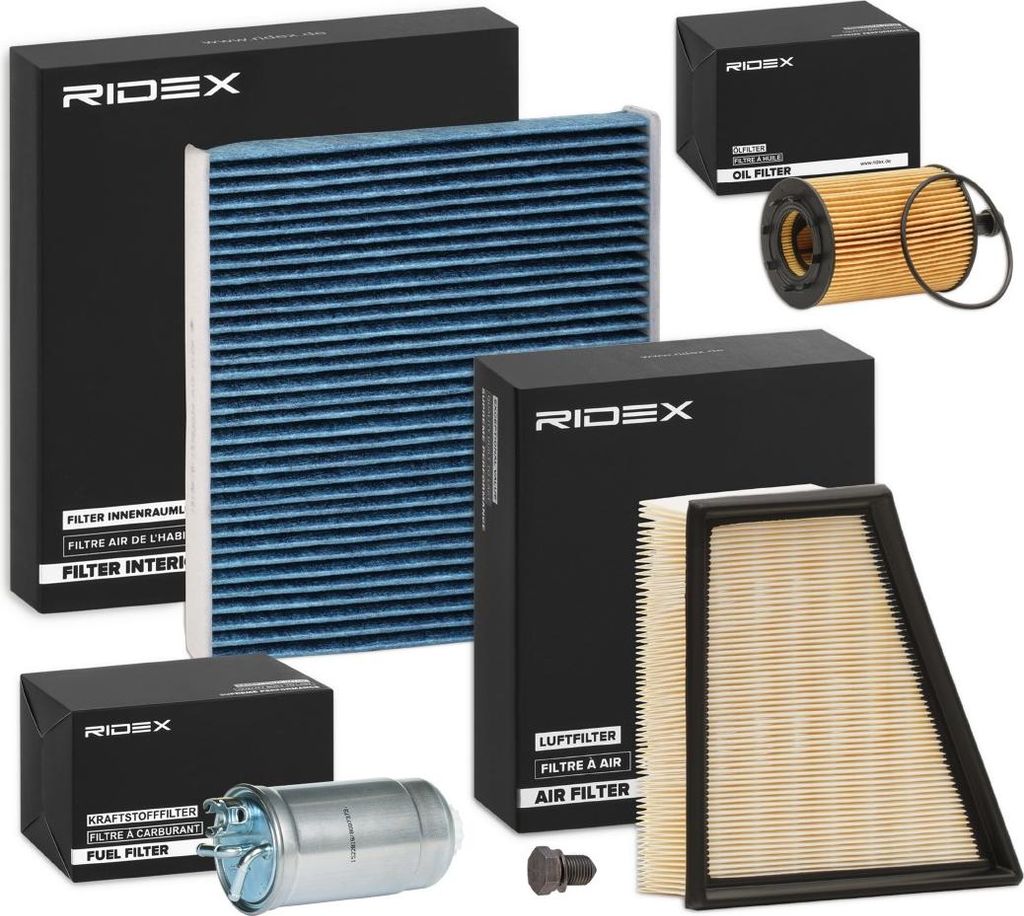 RIDEX Filterset Inspektionspaket Filtersatz für VW POLO (9N) Polo Limousine (9A4, 9A2, 9N2, 9A6) Polo Limousine (9N4) für SKODA Fabia I Combi (6Y5)