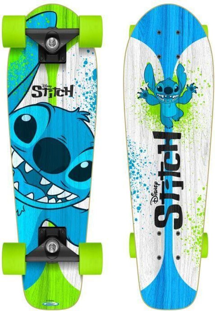 Skateboard Cruiser DISNEY STITCH, 70x20cm, ABEC 5 Kugellager, 9 Schichten Ahorn, Anti-Rutsch-Belag
