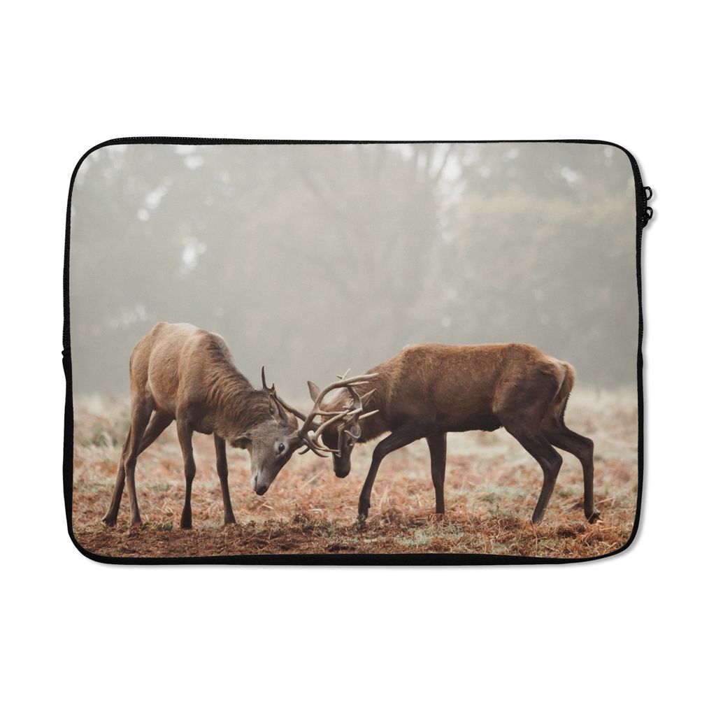MuchoWow Laptop Hülle 14 ZollHirsche - Wald - Gras Laptoptasche - Laptoptasche - Stoßsicher - Schutzhaube