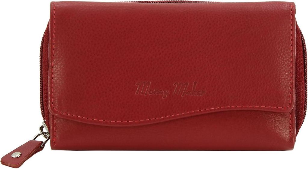 Damen Leder Geldbörse mit RFID-Schutz, großes Portemonnaie für Frauen, 12 Kartenfächer, Reißverschluss Münzfach, Geschenkidee aus Echtleder X...