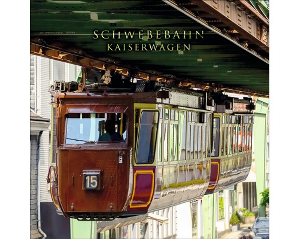 Glasbild Wuppertal Schwebebahn Kaiserwagen 30x30 cm