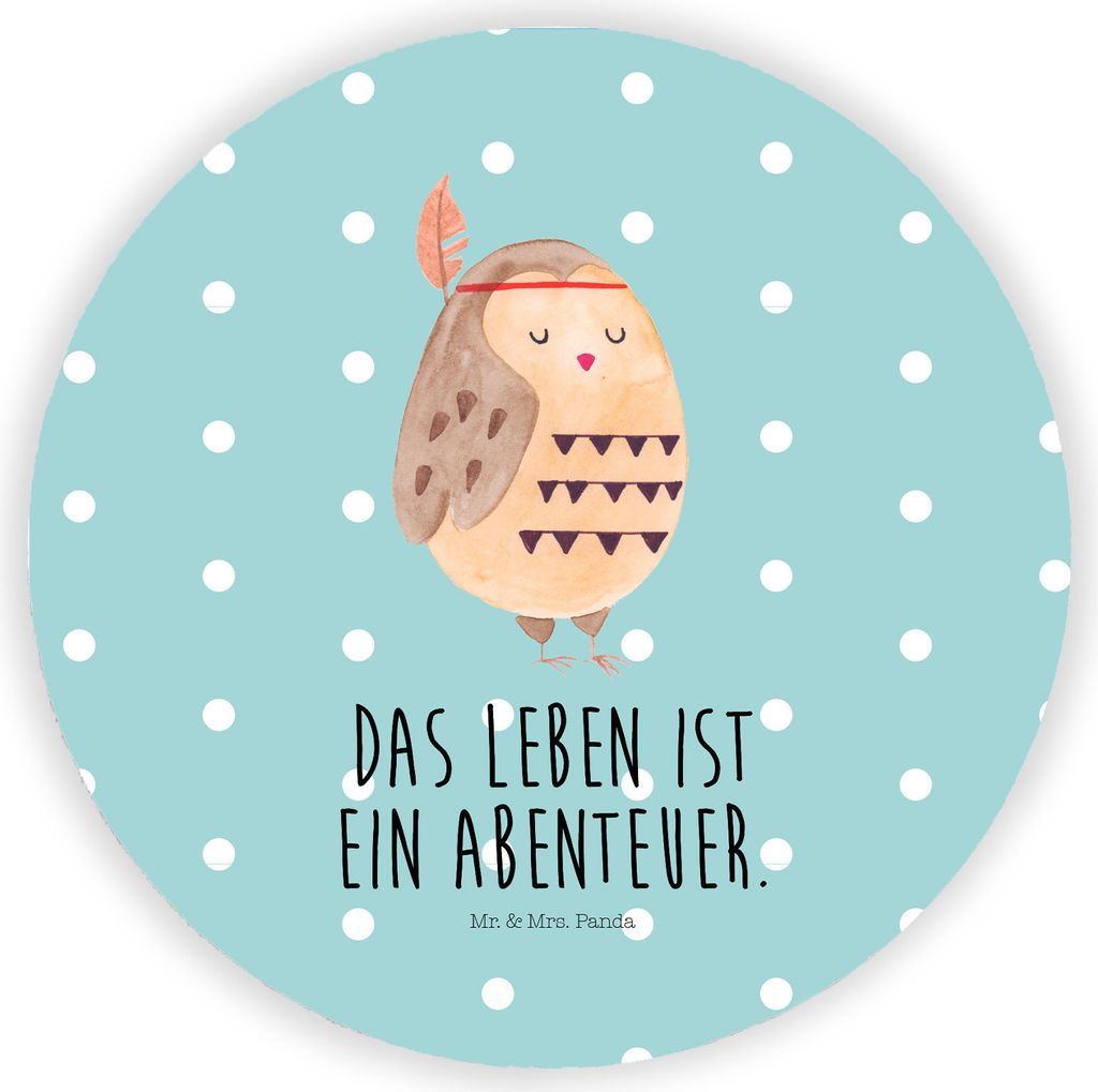 Mr. & Mrs. Panda magnet Eule Federschmuck - Türkis Pastell - Geschenk, mutig, Owl, für kühlschrank, pinnwand, Kühlschrankmagnet, pinwand, zette...