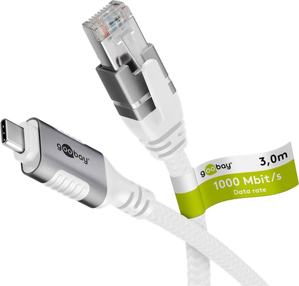 Goobay 74177 Netzwerkkabel Weiß 3 m Cat6 F/UTP (FTP)