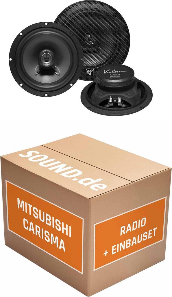 Lautsprecher Boxen Einbaupaket Heck Hifonics VX62 passend für Mitsubishi Carisma DA2A | 2x Tief-Mitteltöner mit integriertem Hochtöner 180W MAX
