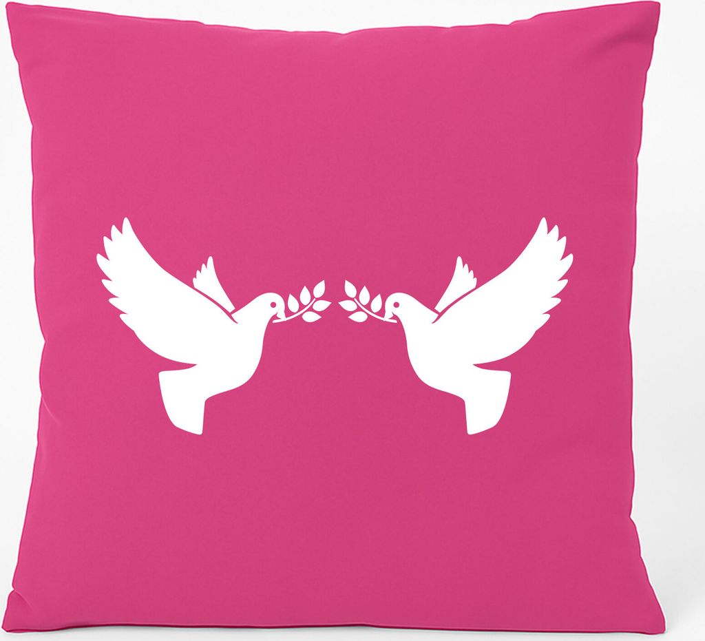 Huuraa Kissen Friedenstauben 40x40cm mit Füllung Fuchsia Produktbild 