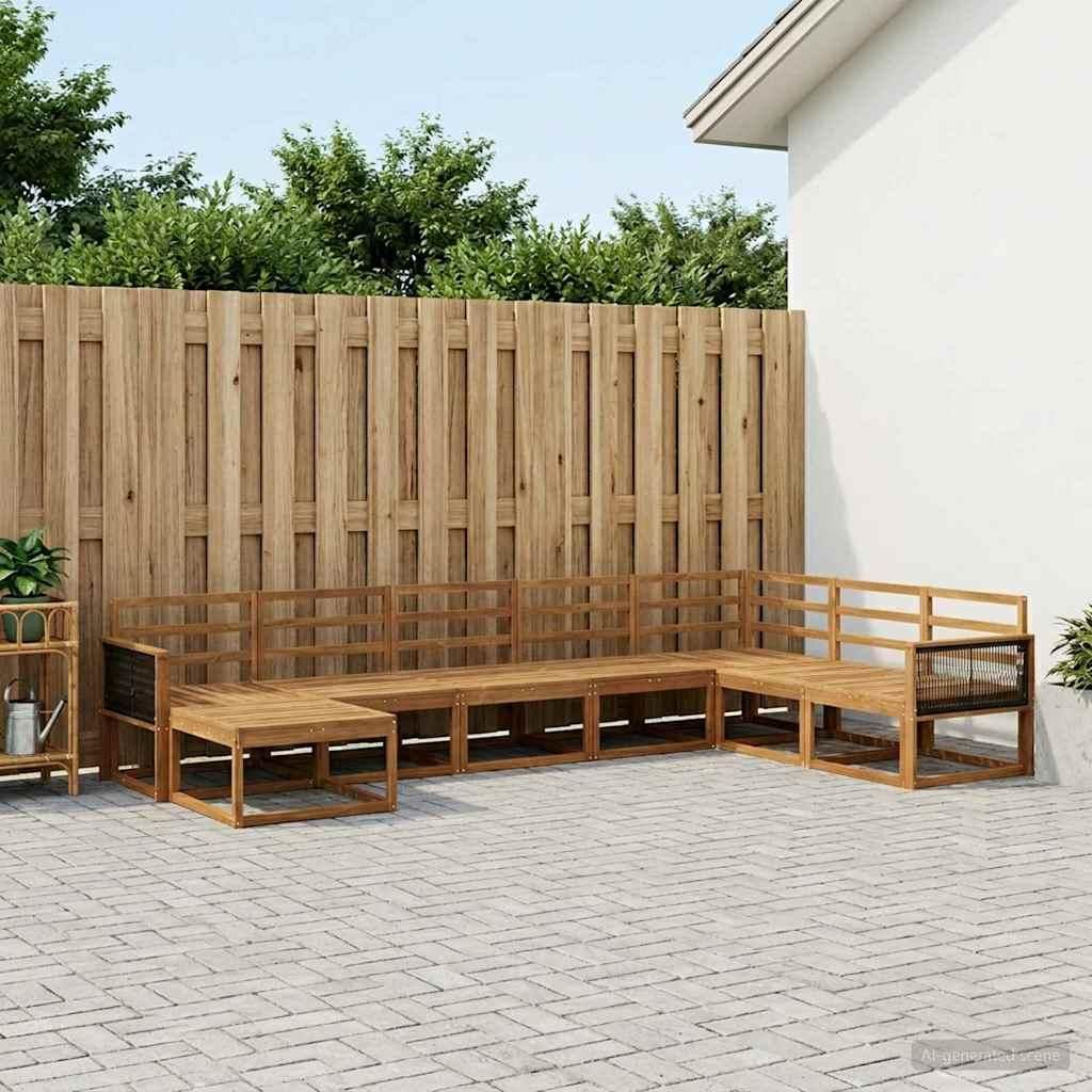 Möbel Outdoor-Sofagarnitur 8 pcs Natur Massivholz AkazieGartensofas - Gartensofas c993