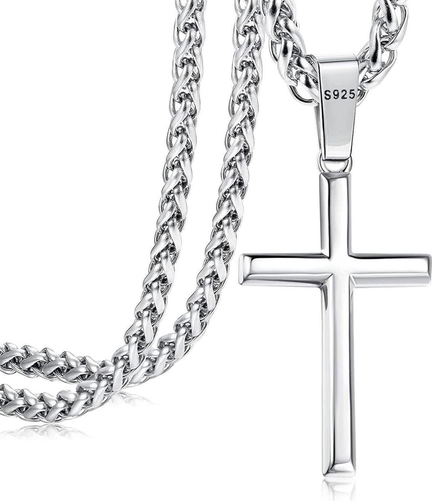 Adramata Kreuz Kette 925 Silber Anhänger Halskette Produktbild 