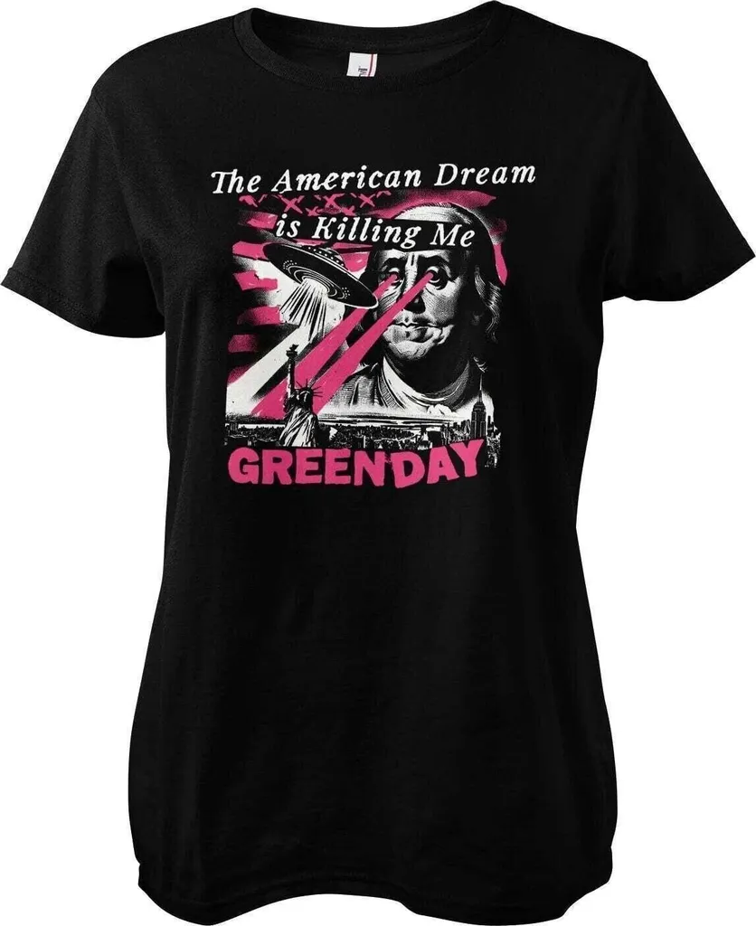 T-shirt Femme Green Day Abduction Noir S - Top Rock Noir de Qualité