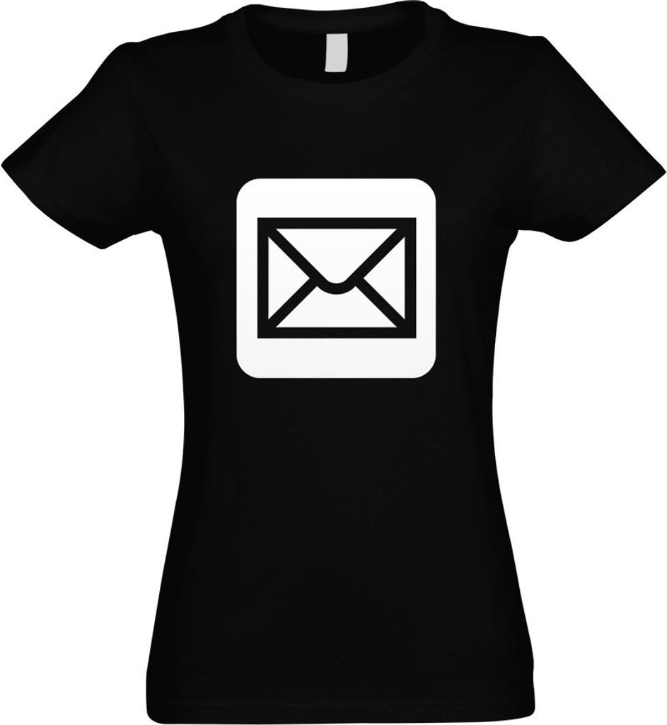 Kiwistar - T-Shirt tailliert - Damen - schwarz - Poststelle Postamt Piktogramme - mit Motiv Bedruckt - Funshirt Design - Sport - Freizeit - Damen - L