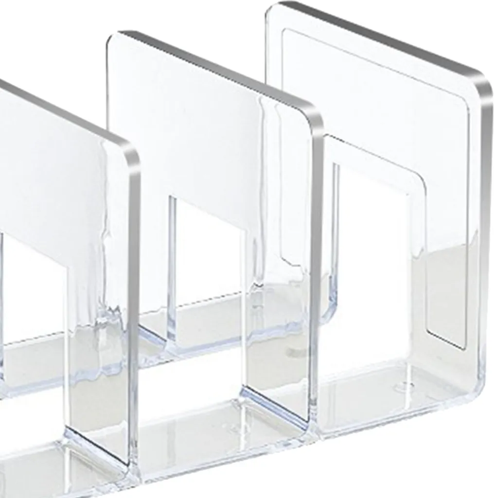 Serre-livres transparent acrylique 4 compartiments support de bureau - 6