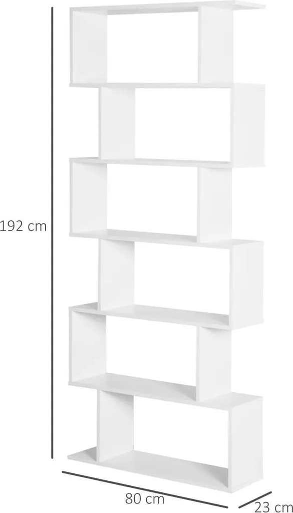 Meuble de rangement colonne pour salle de bain - 6 étagères blanches - 3