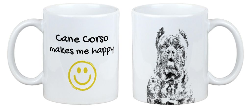 Cane Corso, Italienischer Corso-Hund, Cane di Macellaio - Tasse mit Hund, fröhliche Tasse für Hundeliebhaber, personalisiertes Geschenk der Marke...