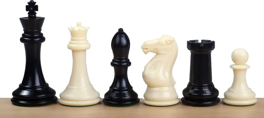 Pièces d'échecs Staunton 7 pour tournoi et décoration, métal noir et blanc