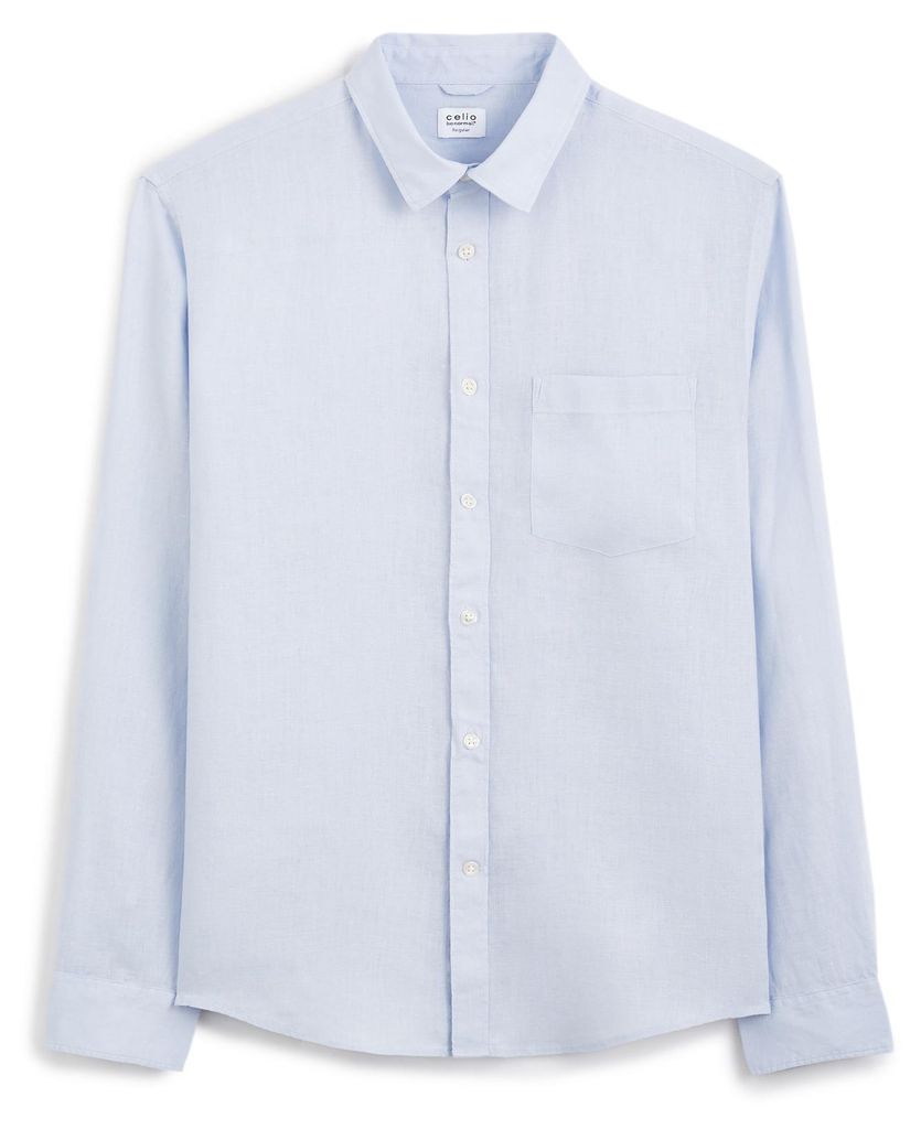 Celio Hellblaues Herren-Leinenhemd von Daflix S