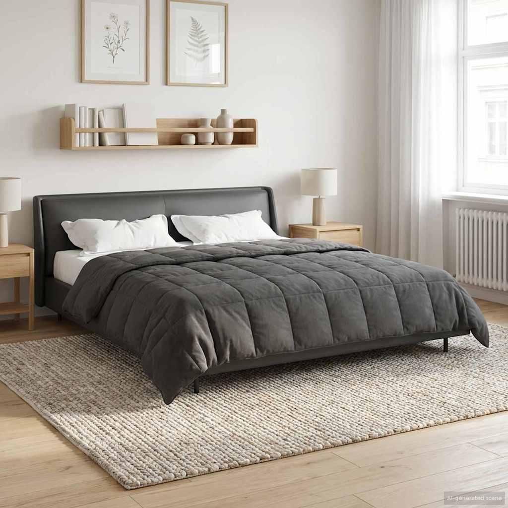 "Schlussverkauf" Ganzjahresbettdecke Gepolstert - Anthrazit 220x260 cm - Bettdecken C445