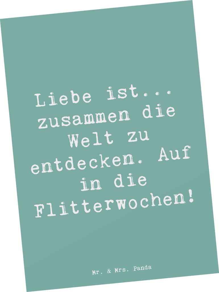 Mr. & Mrs. Panda Grußkarte Spruch Liebe Flitterwochen - Meeresbrise - Geschenk, gemeinsame Erinnerungen, Postkarte, bildkarte, unvergessliche Mome...
