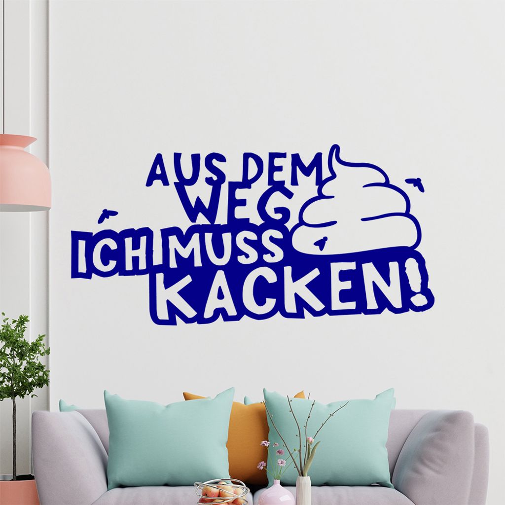KIWISTAR Aus dem Weg, ich muss kacken! - Shit Kot Wurst Notfall Klo Wandtattoo in 6 Größen - Wandaufkleber Wall Sticker - Dekoration, Küche, Woh...