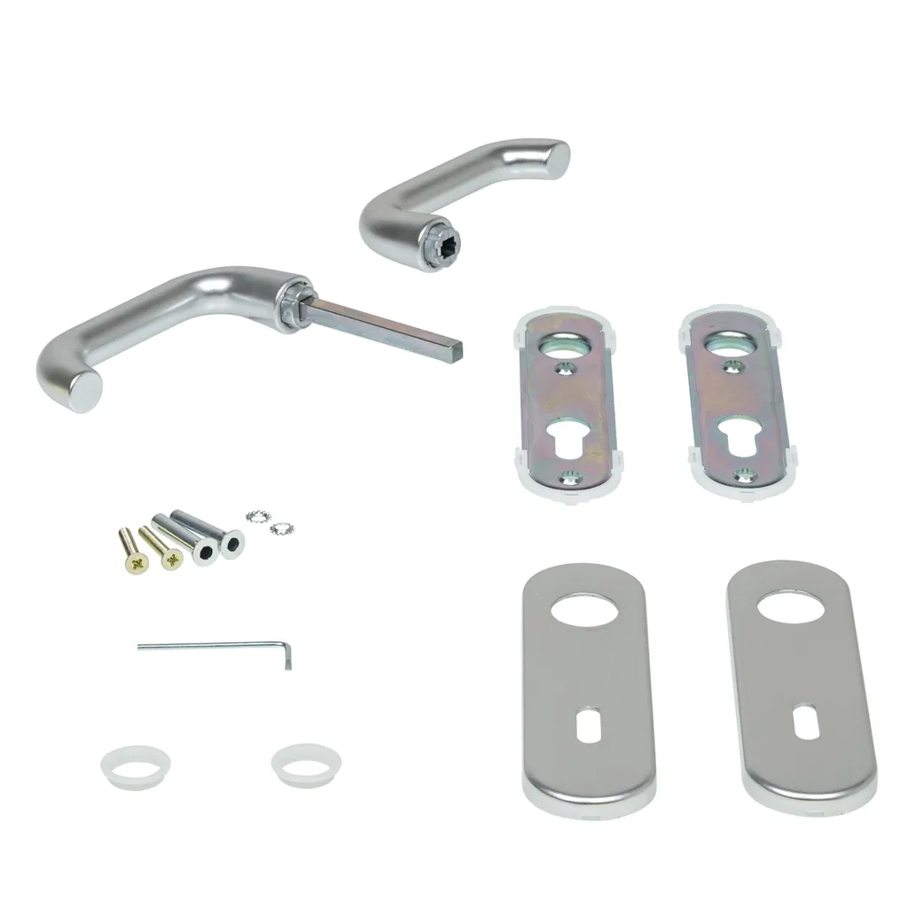 Hörmann Garniture de poignée D-110 plaque courte Alu 449909 Cylindre