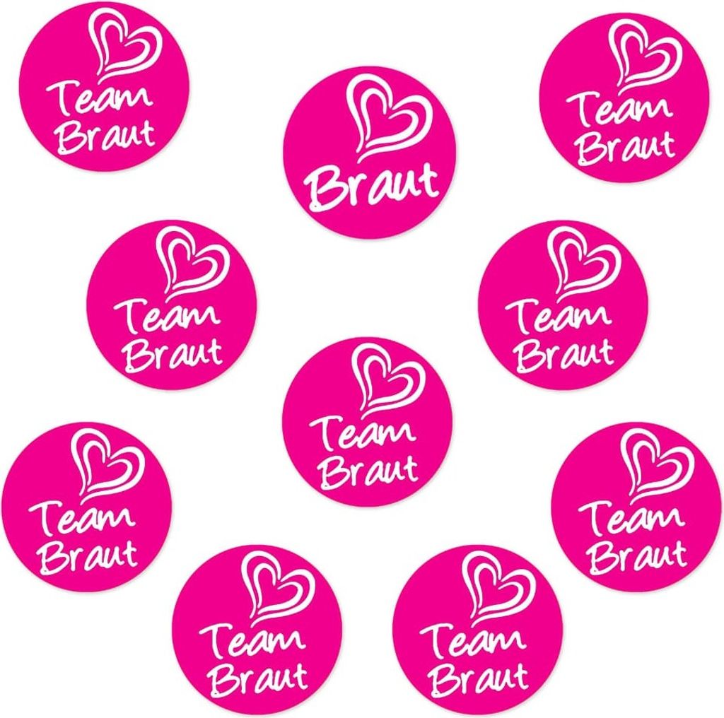 Oblique Unique Button Set JGA Junggesellinnenabschied - 1x Braut / 9x Team Braut