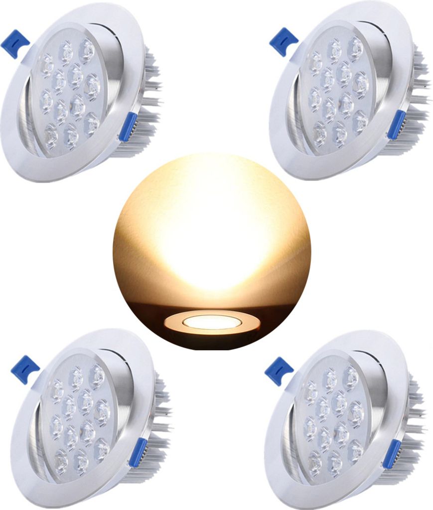 4 faretti LED da incasso da 7W, orientabili, per soffitto, Immagine del prodotto 