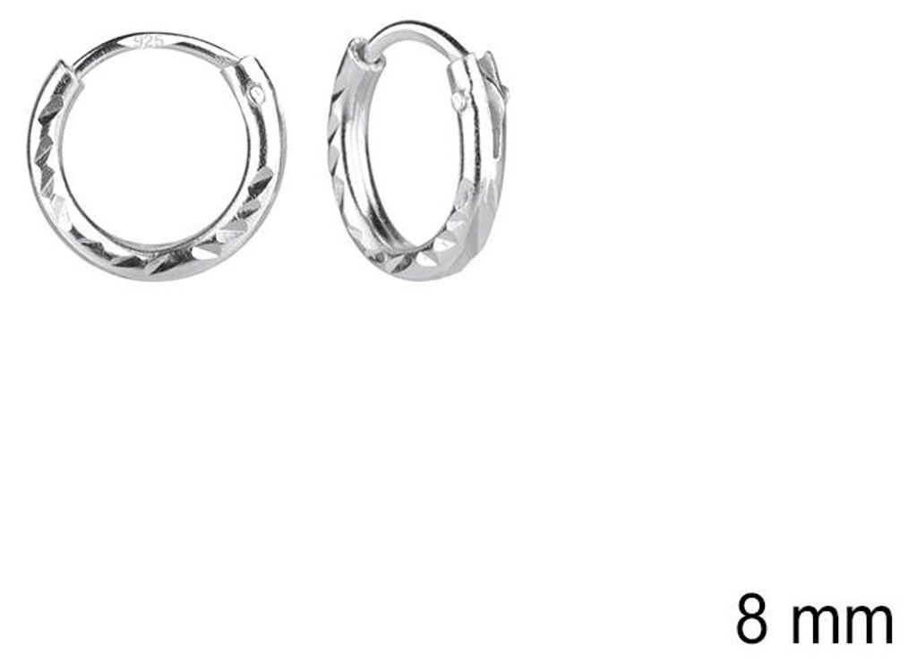 Kleine Creolen Silber 925 mit Diamantschliff 8 mm Produktbild 