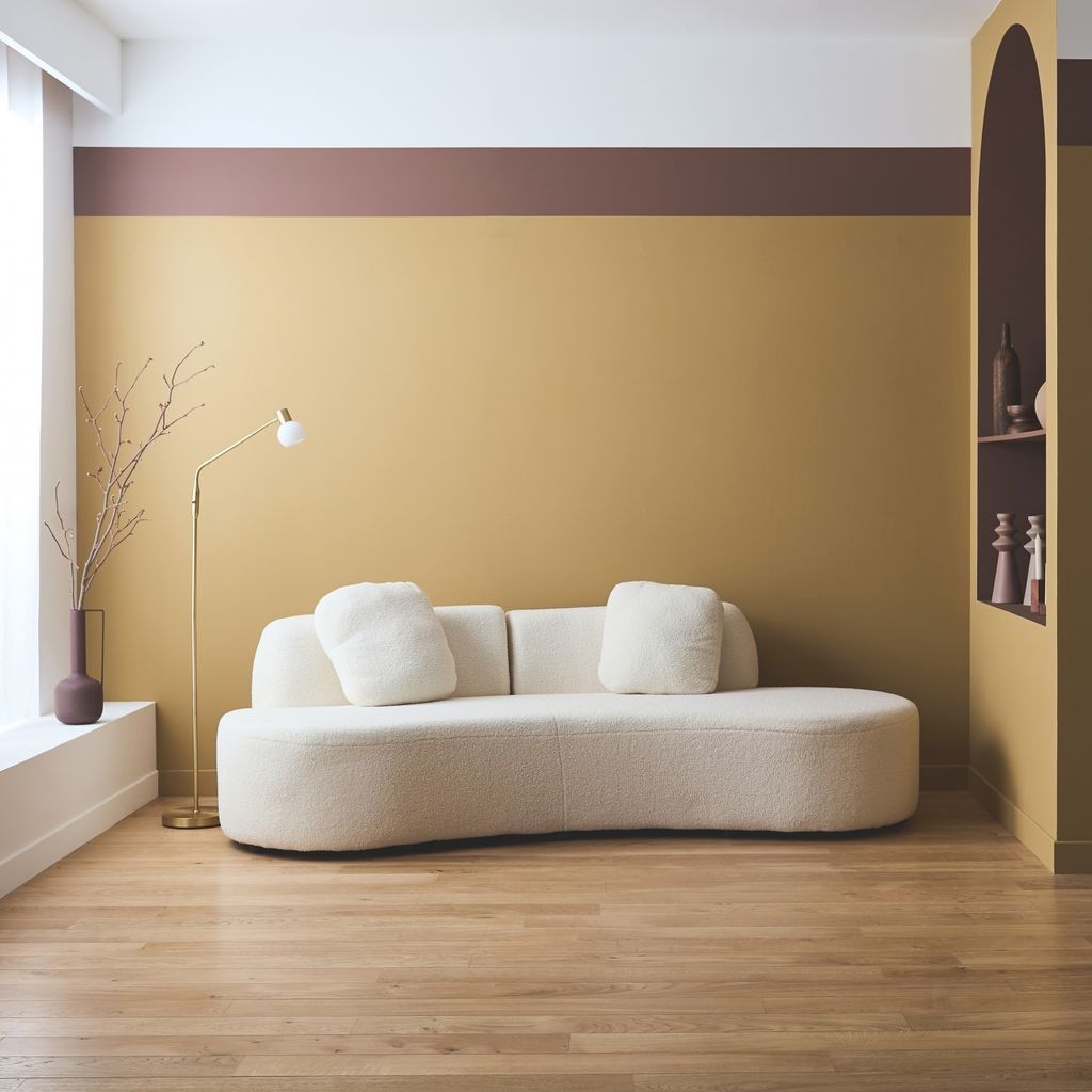 sweeek - Organisches Sofa, 3-Sitzer, Bouclette - Weiß Produktbild 