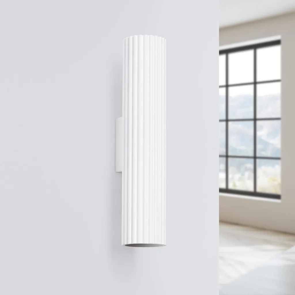 Applique murale double diffusion blanche en aluminium KARBON 30cm - 13